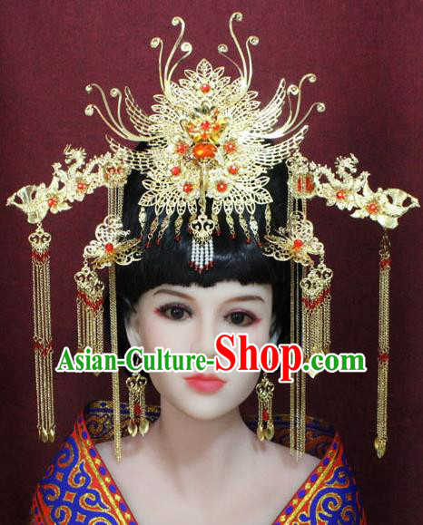 Chinese Handmade Tang Dynasty Princess Phoenix Coronet Ancient Palace Hair Accessories Hairpins for Women