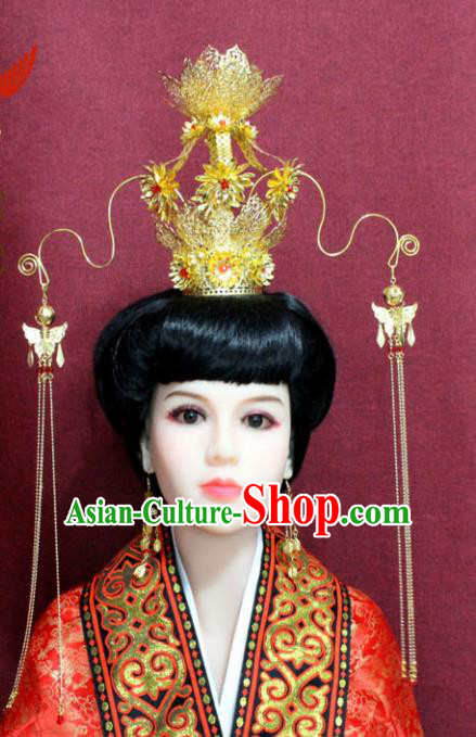 Chinese Handmade Queen Phoenix Hairpins Ancient Imperial Consort Hair Accessories for Women