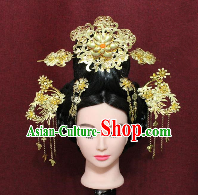 Chinese Handmade Princess Hairpins Ancient Phoenix Coronet Hair Accessories for Women