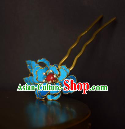 Chinese Handmade Princess Blueing Hanfu Hairpins Ancient Hair Accessories for Women