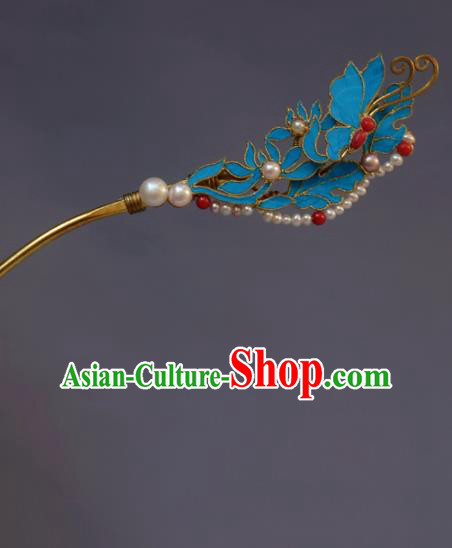 Chinese Ancient Qing Dynasty Tian-Tsui Hair Accessories Handmade Hairpins Hanfu Hair Clip for Women