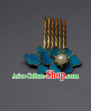 Chinese Ancient Qing Dynasty Palace Tian-Tsui Hair Comb Hair Accessories Handmade Hairpins for Women