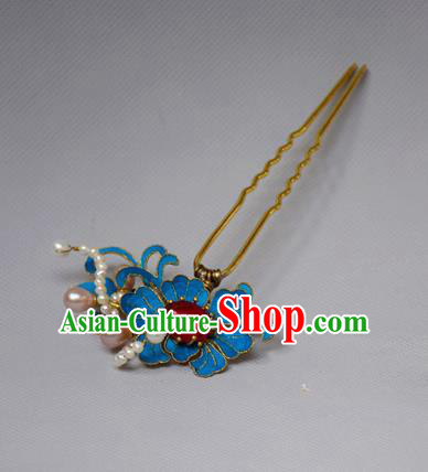Chinese Ancient Qing Dynasty Hair Accessories Handmade Palace Tian-Tsui Lotus Hairpins for Women
