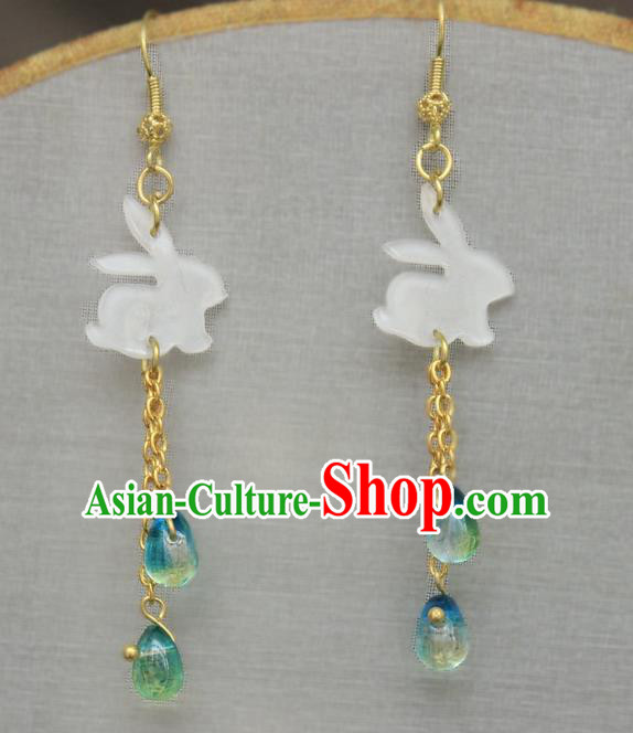 Asian Chinese Traditional Jewelry Accessories Shell Rabbit Earrings for Women