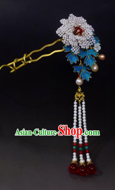 Chinese Handmade Princess Hanfu Hairpins Beads Hair Clip Ancient Hair Accessories for Women