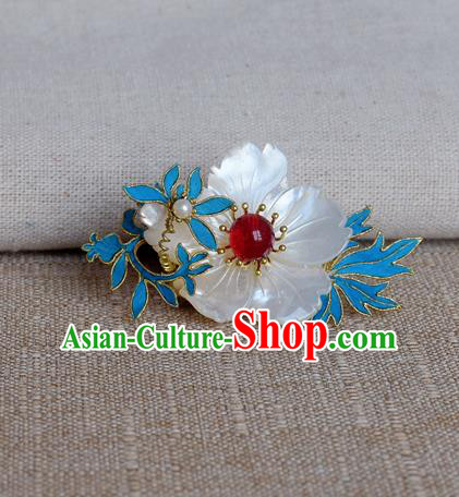 Chinese Handmade Hairpins Hair Accessories Ancient Hanfu Shell Flower Hair Claw for Women