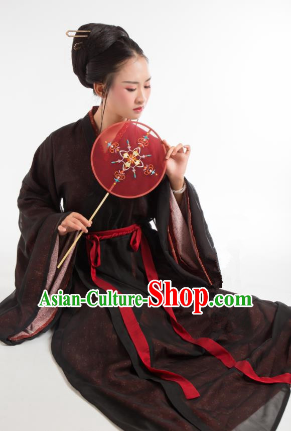 Chinese Ancient Jin Dynasty Hanfu Dress Princess Embroidered Costumes for Women