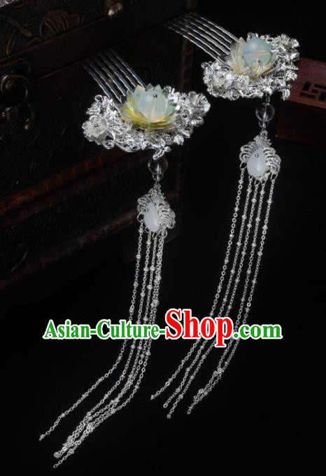 Chinese Ancient Hair Accessories Hanfu Tassel Hair Comb Handmade Hairpins for Women