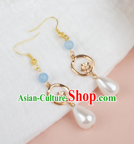 Asian Chinese Traditional Jewelry Accessories Hanfu Pearl Earrings for Women