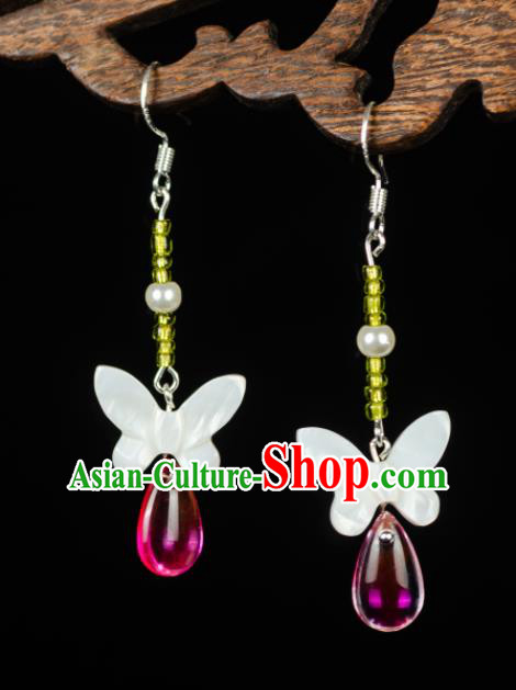 Asian Chinese Traditional Jewelry Accessories Hanfu Butterfly Earrings for Women