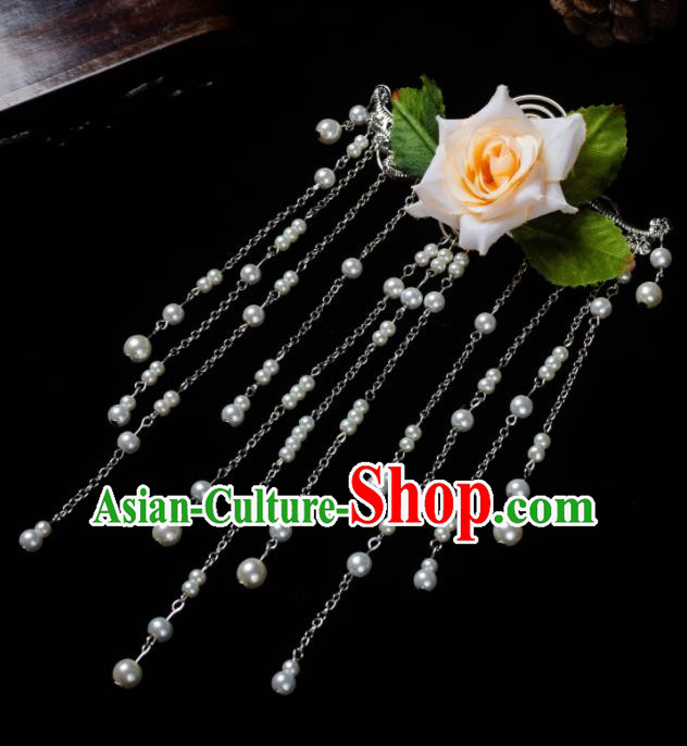 Chinese Ancient Hair Accessories Hanfu Tassel Step Shake Handmade Hairpins for Women