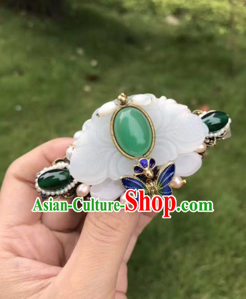 Chinese Ancient Handmade Palace Hairpins Jade Hair Accessories Hair Claw for Women