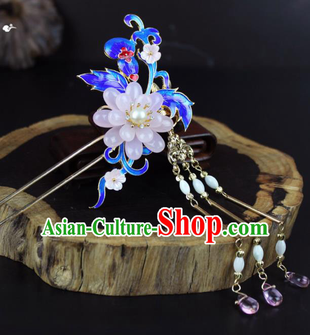 Chinese Ancient Handmade Palace Hanfu Hairpins Hair Accessories Blueing Hair Clip for Women