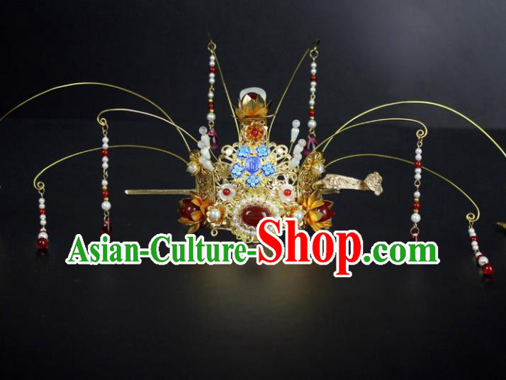 Chinese Ancient Handmade Hanfu Phoenix Coronet Hairpins Hair Accessories for Women