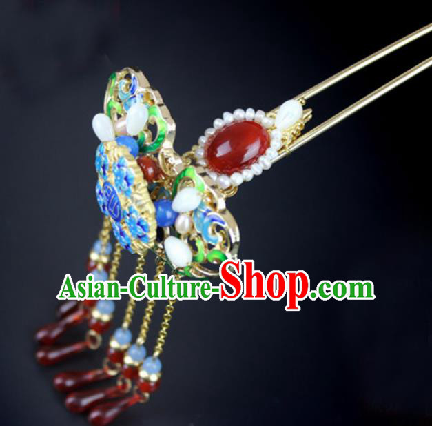 Chinese Ancient Handmade Hanfu Hair Clip Blueing Hairpins Hair Accessories for Women