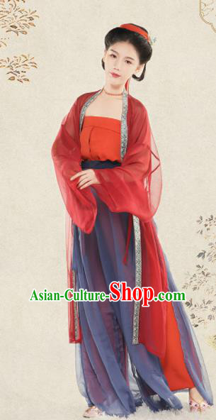 Top Grade Chinese Ancient Costumes Song Dynasty Young Lady Hanfu Dress for Women