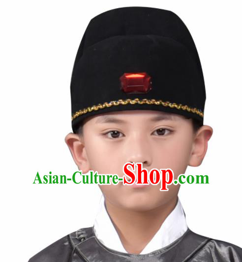 Traditional Chinese Ancient Scholar Hat Han Dynasty Headwear for Kids