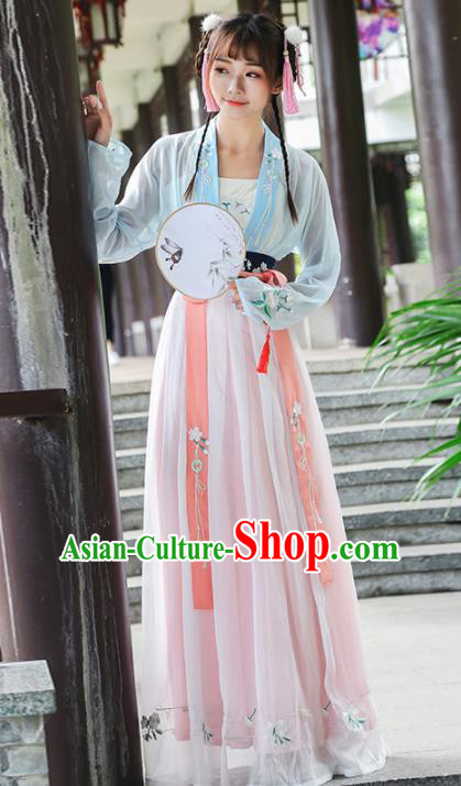 Chinese Ancient Fairy Dress Song Dynasty Embroidered Costumes for Rich Women