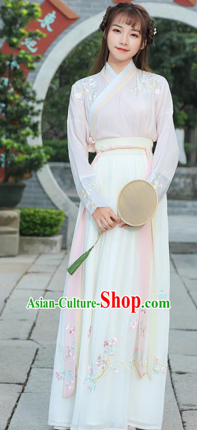 Chinese Ancient Hanfu Dress Ming Dynasty Young Lady Costume for Rich Women