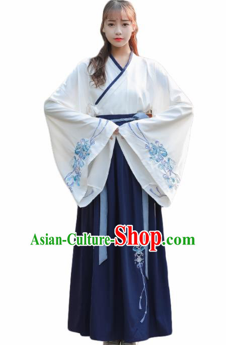 Chinese Ancient Hanfu Dress Han Dynasty Young Lady Costume for Rich Women