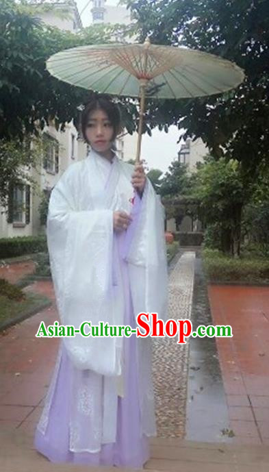 Traditional Chinese Jin Dynasty Nobility Lady Costume Ancient Embroidered Hanfu Dress for Women