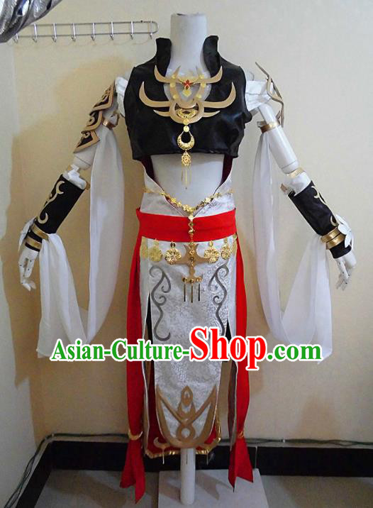 Asian Chinese Cosplay Female Swordsman Costume Ancient Knight Dress for Women