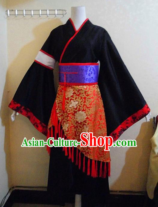 Asian Chinese Cosplay Royal Highness Customized Costume Ancient Swordsman Black Robe for Men
