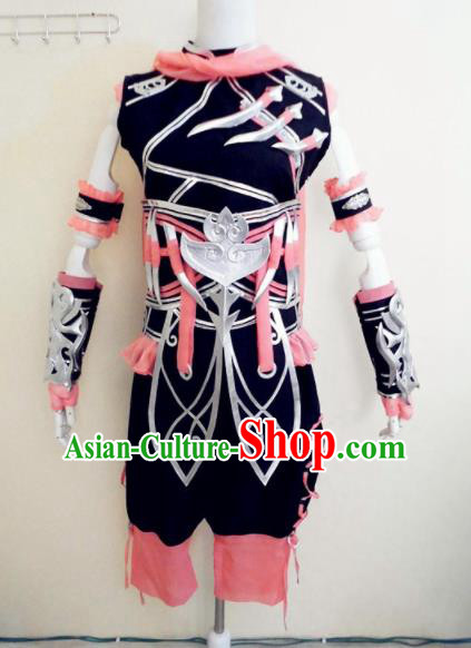 Asian Chinese Cosplay Female Castellan Costume Ancient Swordsman Clothing for Women