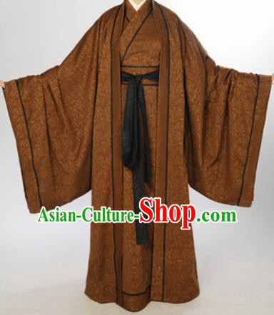 Chinese Traditional Han Dynasty Scholar Costumes Ancient Minister Robe for Men