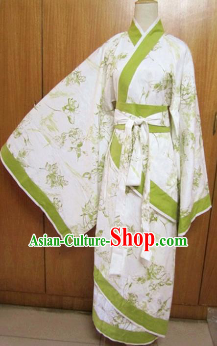 Traditional Chinese Han Dynasty Dance Curving-Front Robe Ancient Princess Costume for Women