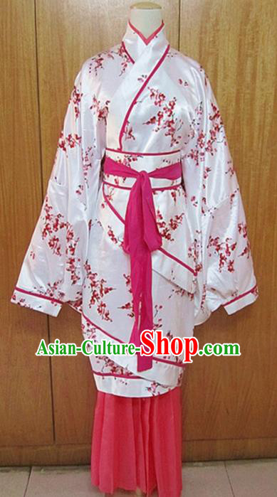 Traditional Chinese Han Dynasty Princess Rosy Hanfu Dress Ancient Fairy Costume for Women