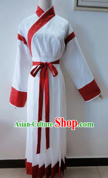 Traditional Chinese Jin Dynasty White Hanfu Dress Ancient Princess Costume for Women