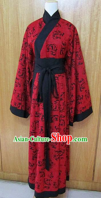 Traditional Chinese Han Dynasty Princess Red Hanfu Dress Ancient Fairy Costume for Women