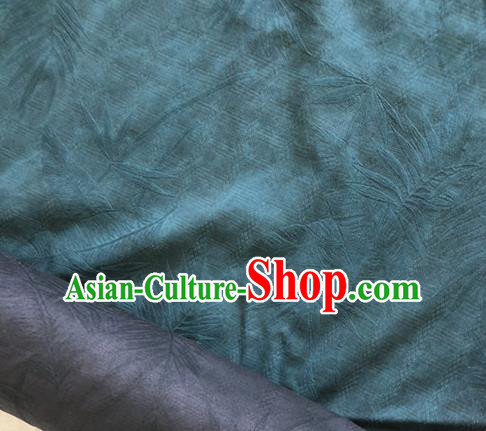 Asian Chinese Traditional Fabric Classical Feather Pattern Green Brocade Cheongsam Cloth Silk Fabric