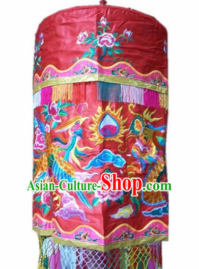 Traditional Chinese Beijing Opera Props Baldachin Embroidered Dragon Phoenix Umbrella