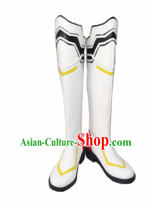 Asian Chinese Cosplay Alchemist Shoes Cartoon Fairy Princess White Boots for Women