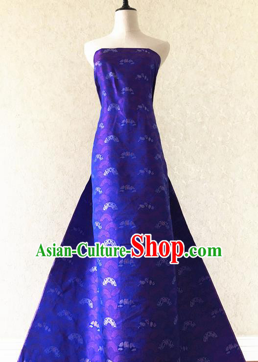 Asian Chinese Traditional Silk Fabric Classical Pattern Purple Brocade Cheongsam Cloth Silk Fabric