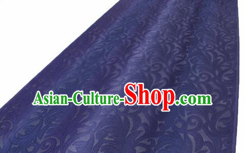 Asian Chinese Traditional Navy Silk Fabric Royal Pattern Brocade Cheongsam Cloth Silk Fabric