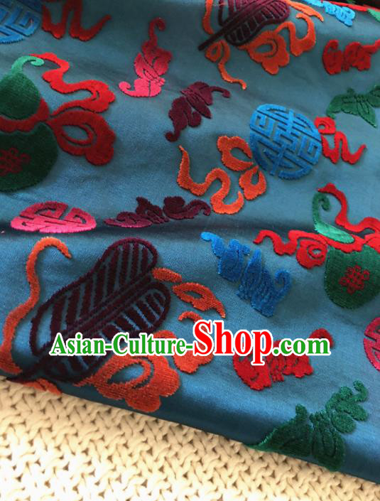 Asian Chinese Traditional Silk Fabric Classical Pattern Peacock Green Brocade Cheongsam Embroidered Cloth Silk Fabric