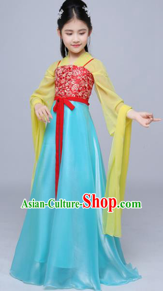 Chinese Tang Dynasty Princess Costume Ancient Peri Hanfu Dress for Kids