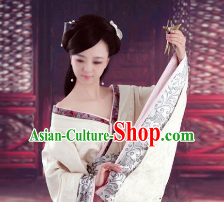 Chinese Ancient Palace Lady Hanfu Han Dynasty Imperial Concubine Queen Embroidered Historical Costumes