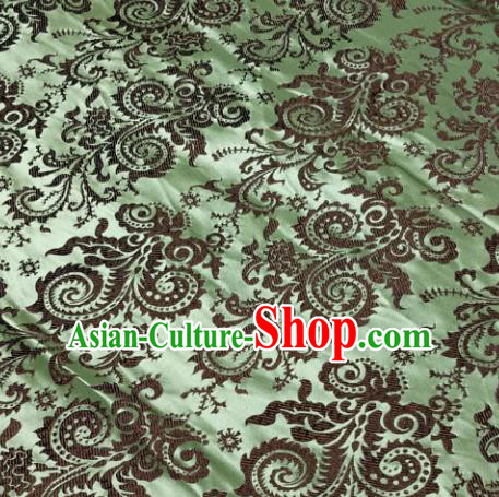 Chinese Traditional Silk Fabric Cheongsam Tang Suit Pattern Green Brocade Cloth Drapery