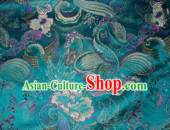 Chinese Traditional Green Silk Fabric Cheongsam Tang Suit Brocade Palace Pattern Cloth Material Drapery