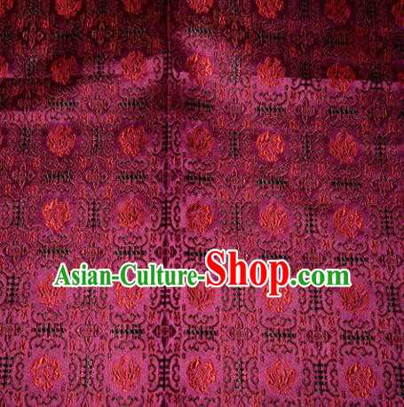 Chinese Traditional Rosy Silk Fabric Tang Suit Brocade Cheongsam Pattern Cloth Material Drapery