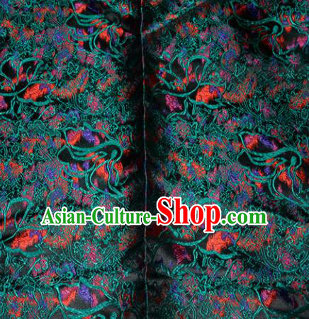 Chinese Traditional Silk Fabric Tang Suit Brocade Cheongsam Classical Green Pattern Cloth Material Drapery