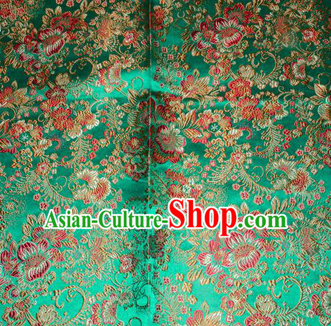 Chinese Traditional Silk Fabric Tang Suit Green Brocade Cheongsam Classical Red Pattern Cloth Material Drapery