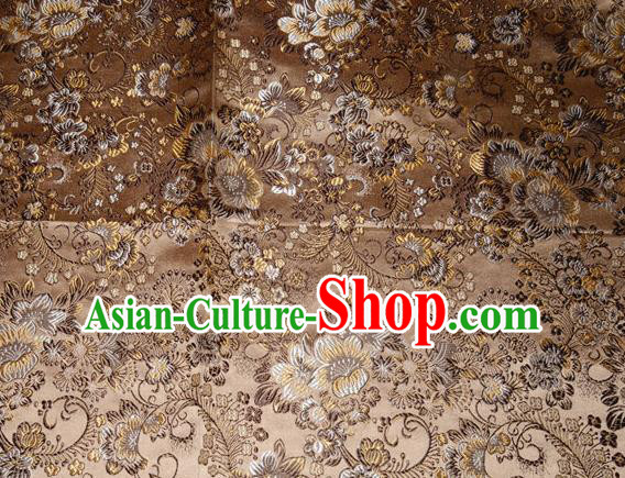 Chinese Traditional Bronze Silk Fabric Tang Suit Brocade Cheongsam Classical Pattern Cloth Material Drapery