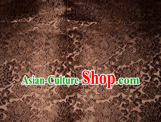 Chinese Traditional Brown Silk Fabric Tang Suit Brocade Cheongsam Classical Pattern Cloth Material Drapery