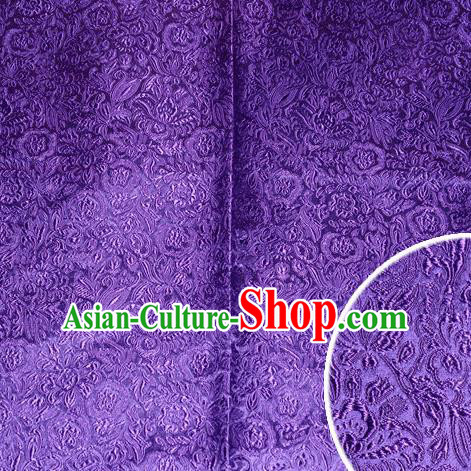 Chinese Traditional Cheongsam Purple Silk Fabric Tang Suit Brocade Classical Pattern Cloth Material Drapery