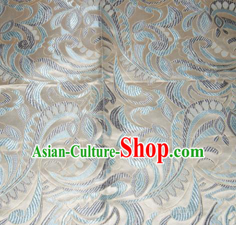 Chinese Traditional Cheongsam Silk Fabric Tang Suit Beige Brocade Classical Cockscomb Pattern Cloth Material Drapery